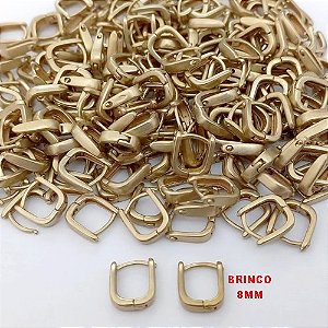BRINCO NO BRUTO PRONTO PARA O BANHO(CX184)- BRINCO ARGOLINHA DE PRESSÃO(TRANQUETA)- TAMANHO 8MM / PESO TOTAL 1GR - BRU25733