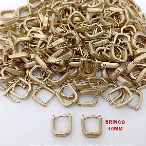 BRINCO NO BRUTO PRONTO PARA O BANHO(CX184)- BRINCO ARGOLINHA DE PRESSÃO(TRANQUETA)- TAMANHO 10MM / PESO TOTAL 1.1GR - BRU25734