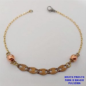 PULSEIRA NO BRUTO PRONTO PARA O BANHO(CX184)PULSEIRA SIMPLES E DELICADA (TAMANHO 18CM)-PESO 2.2GR - BRU25741