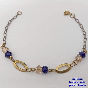 PULSEIRA NO BRUTO PRONTO PARA O BANHO(CX184)PULSEIRA SIMPLES E DELICADA (TAMANHO 18CM)-PESO 2.8GR - BRU25744