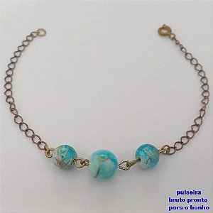 PULSEIRA NO BRUTO PRONTO PARA O BANHO(CX184)PULSEIRA SIMPLES E DELICADA (TAMANHO 18CM)-PESO 2.3GR - BRU25747