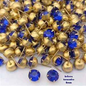 BRINCO NO BRUTO PRONTO PARA O BANHO(pote)- BRINCO DE PINO COM PEDRA DE 8MM REDONDA - PESO TOTAL 1GR - BRU25748