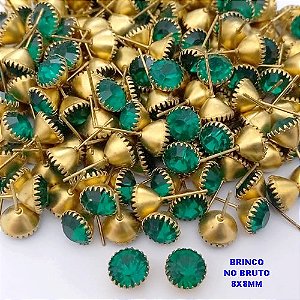 BRINCO NO BRUTO PRONTO PARA O BANHO(pote)- BRINCO DE PINO COM PEDRA DE 8MM REDONDA - PESO TOTAL 1GR - BRU25763