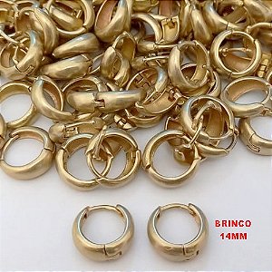 BRINCO NO BRUTO PRONTO PARA O BANHO(CX132)- BRINCO ARGOLINHA DE PRESSÃO(TRANQUETA)- TAMANHO 14MM / PESO TOTAL 2.5GR - BRU25772