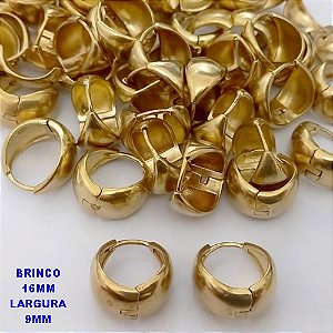 BRINCO NO BRUTO PRONTO PARA O BANHO(CX185)- BRINCO ARGOLINHA DE PRESSÃO(TRANQUETA)- TAMANHO 16MM / LARGURA 9MM / PESO TOTAL 5.1GR - BRU25774