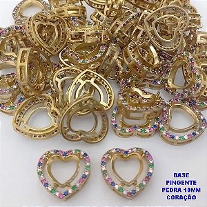 ACESSORIO NO BRUTO PRONTO PARA O BANHO(pote) BASE PARA PINGENTE COM PEDRA DE CORAÇÃO DE 10X10MM (BASE TODA CRAVEJADA)- - VENDIDA POR UNIDADE - PESO DA UNIDADE 1,5GR - BRU25787