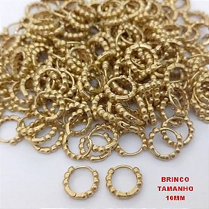BRINCO NO BRUTO PRONTO PARA O BANHO(CX185)- BRINCO ARGOLINHA DE PRESSÃO(TRANQUETA)- TAMANHO 10MM / PESO TOTAL 0,08GR - BRU25788