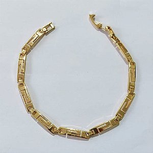 PULSEIRA FOLHEADA A OURO - BANHADA COM 5 MILÉSIMOS + VERNIZ DIAMOND - PULSEIRA 17CM FECHO COM TRAVA - OURO1418