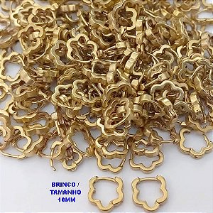 BRINCO NO BRUTO PRONTO PARA O BANHO (CX185) - BRINCO ARGOLINHA DE PRESSÃO(TRANQUETA)- TAMANHO 10MM / PESO TOTAL 0,08GR - BRU25808