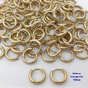 BRINCO NO BRUTO PRONTO PARA O BANHO (CX185) - BRINCO ARGOLINHA DE PRESSÃO(TRANQUETA)- TAMANHO 10MM / PESO TOTAL 0,08GR - BRU25810