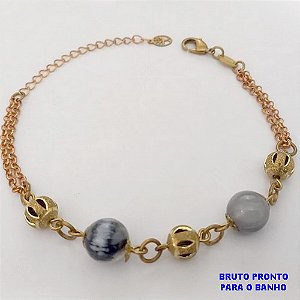 PULSEIRA NO BRUTO PRONTO PARA O BANHO (CX185) - PULSEIRA NO BRUTO SIMPLES E DELICADA- TAMANHO 18CM / PESO TOTAL 5.6GR - BRU25814
