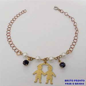 PULSEIRA NO BRUTO PRONTO PARA O BANHO (CX185) - PULSEIRA NO BRUTO SIMPLES E DELICADA- TAMANHO 18CM / PESO TOTAL 2.8GR - BRU25816
