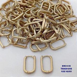 BRINCO NO BRUTO PRONTO PARA O BANHO (CX185) - BRINCO ARGOLINHA DE PRESSÃO(TRANQUETA)- TAMANHO 16X10MM / PESO TOTAL 1.8GR - BRU25823