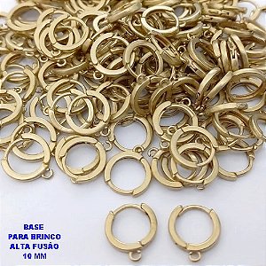 BASE NO BRUTO PRONTO PARA O BANHO (CX185) -BASE ARGOLINHA DE PRESSÃO(TRANQUETA)(VENDIDA POR PAR) - TAMANHO 10MM / PESO TOTAL 0,09GR - BRU25838