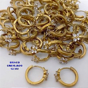 BRINCO NO BRUTO PRONTO PARA O BANHO(CX185)- BRINCO ARGOLINHA DE PRESSÃO(TRANQUETA)- TAMANHO 12MM CRAVEJADO TIPO BORBOLETA / PESO TOTAL 2.2GR - BRU25846