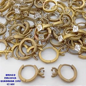 BRINCO NO BRUTO PRONTO PARA O BANHO(CX185)- BRINCO ARGOLINHA DE PRESSÃO(TRANQUETA)- TAMANHO 10MM CRAVEJADO PEDRA QUADRADE DE 2MM / PESO TOTAL 1.3GR - BRU25847