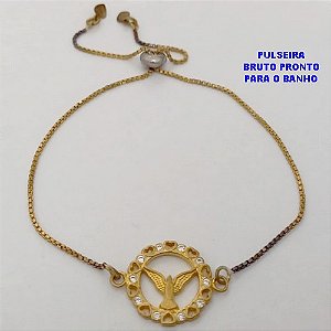 PULSEIRA NO BRUTO PRONTO PARA O BANHO (CX185) - PINGENTE TODO CRAVEJADO EM MICRO ZIRCONIAS - PESO 2,9GR - BRU25875