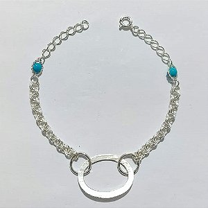 PULSEIRA FOLHEADA A PRATA COM 50 MILÉSIMOS + VERNIZ DIAMOND - PULSEIRA 19CM COM ELEMENTO VAZADO - PRA1118