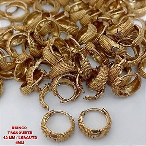 BRINCO NO BRUTO PRONTO PARA O BANHO(CX185)- BRINCO ARGOLINHA DE PRESSÃO(TRANQUETA)- TAMANHO 12MM / PESO TOTAL 2.1GR - BRU25878