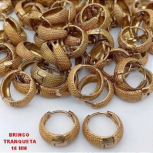 BRINCO NO BRUTO PRONTO PARA O BANHO(CX185)- BRINCO ARGOLINHA DE PRESSÃO(TRANQUETA)- TAMANHO 16MM / PESO TOTAL 3.6GR - BRU25881