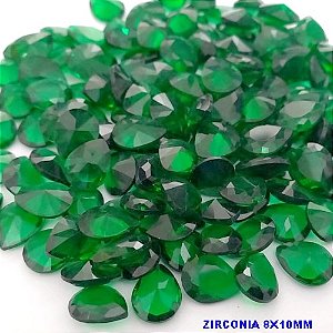 ACESSORIO NO BRUTO PRONTO PARA O BANHO(CX30) - (ZIRCONIA) "8X10MM" GOTA (PRIMEIRA LINHA)COMPOSIÇÃO 100% ZIRCONIA CRISTAL - BRU25883