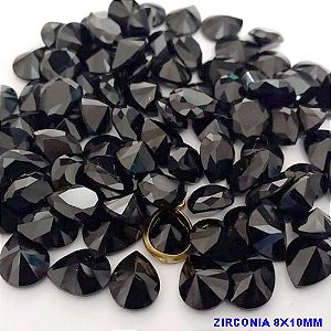 ACESSORIO NO BRUTO PRONTO PARA O BANHO(CX30) - (ZIRCONIA) "8X10MM" GOTA (PRIMEIRA LINHA)COMPOSIÇÃO 100% ZIRCONIA CRISTAL - BRU25884