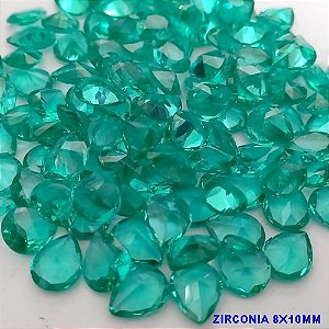 ACESSORIO NO BRUTO PRONTO PARA O BANHO(CX30) - (ZIRCONIA) "8X10MM" GOTA (PRIMEIRA LINHA)COMPOSIÇÃO 100% ZIRCONIA CRISTAL - BRU25885