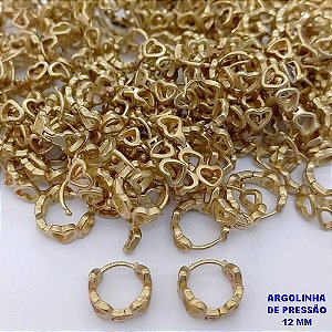 BRINCO NO BRUTO PRONTO PARA O BANHO(CX39) - BRINCO DE ARGOLINHA DE PRESSÃO(TRANQUETA) PESO TOTAL 0,8GR -TAMANHO 12MM -BRU25895