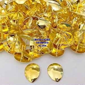 BASE DE BRINCO NO BRUTO PRONTO PARA O BANHO(pote) - BASE PARA BRINCO COM PINO TIPO GOTA - TAMANHO 6X6MM PESO DO PAR 0,7GR - (VENDIDA POR PAR) - BRU25899
