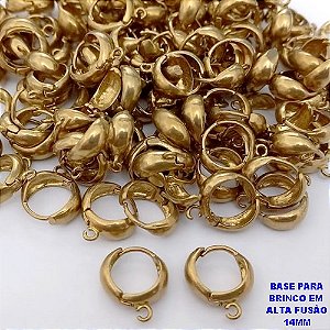 BASE DE BRINCO BRUTO PRONTO PARA O BANHO(CX186) - ARGOLINHA DE PRESSÃO (TRANQUETA)TAMANHO 14MM(PESO DO PAR 2.2GR) PEÇA VENDIDO POR PAR - BRU25902