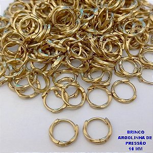 BRINCO BRUTO PRONTO PARA O BANHO(CX186) - ARGOLINHA DE PRESSÃO (TRANQUETA)TAMANHO 10MM(PESO DO PAR 0,7GR) - BRU25903