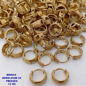 BRINCO BRUTO PRONTO PARA O BANHO(CX186) - ARGOLINHA DE PRESSÃO (TRANQUETA)TAMANHO 12MM(PESO DO PAR 1.6GR) - BRU25907