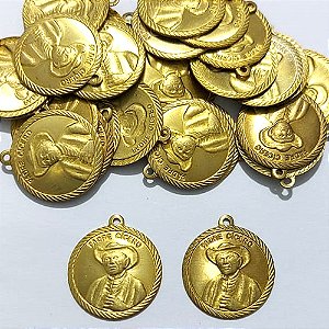 ACESSÓRIO NO BRUTO PRONTO PARA O BANHO - (3.1529A1) MEDALHA PADRE CÍCERO 20MM - PESO 0,5GR - COMPOSIÇÃO 100% LATÃO - BRU27007