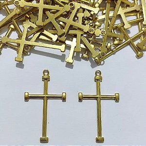 ACESSÓRIO NO BRUTO PRONTO PARA O BANHO - (V3858) CRUCIFIXO 30MM - PESO 0,2GR - COMPOSIÇÃO 100% LATÃO - BRU27009