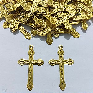 ACESSÓRIO NO BRUTO PRONTO PARA O BANHO - (3.2557A1) CRUCIFIXO 42MM - PESO 1,3GR - COMPOSIÇÃO 100% LATÃO - BRU27015