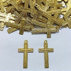 ACESSÓRIO NO BRUTO PRONTO PARA O BANHO - (3.387) CRUCIFIXO 24MM - PESO 0,4GR - COMPOSIÇÃO 100% LATÃO - BRU27020