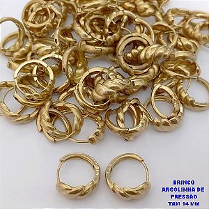 BRINCO BRUTO PRONTO PARA O BANHO(CX186) - ARGOLINHA DE PRESSÃO (TRANQUETA)TAMANHO 14MM(PESO 1,3GR) - BRU25928
