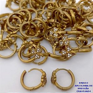BRINCO BRUTO PRONTO PARA O BANHO(CX186) - ARGOLINHA DE PRESSÃO (TRANQUETA)TAMANHO 14MM(PESO 2.8GR) - BRU25930