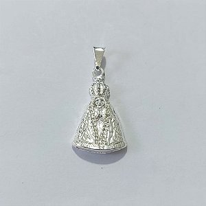 PINGENTE FOLHEADO A PRATA COM 50 MILÉSIMOS + VERNIZ DIAMOND - PINGENTE NOSSA SENHORA APARECIDA 15MM - PRA1125