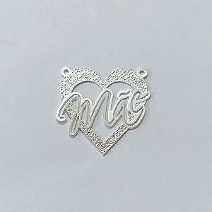 PINGENTE FOLHEADO A PRATA COM 50 MILÉSIMOS + VERNIZ DIAMOND - PINGENTE MÃE 26MM - PRA1127