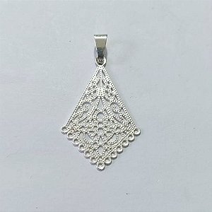 PINGENTE FOLHEADO A PRATA COM 50 MILÉSIMOS + VERNIZ DIAMOND - PINGENTE VAZADO 19MM - PRA1130