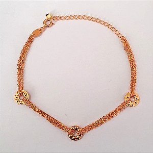 PULSEIRA NO BRUTO PRONTA PARA O BANHO(cx47) - PULSEIRA DUPLA 18CM + EXTENSOR - PESO 4,4GR - BRU27046