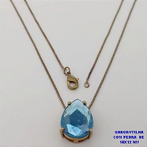 GARGANTILHA NO BRUTO PRONTO PARA O BANHO -(CX186) GARGANTILHA COM CORRENTE VENEZIANA DE 45CM COM PEDRA 18X12 COM BASE EM ALTA FUSÃO - PESO 1.8GR - COMPOSIÇÃO 100% LATÃO - BRU25947