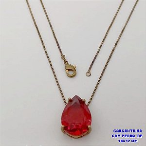 GARGANTILHA NO BRUTO PRONTO PARA O BANHO -(CX186) GARGANTILHA COM CORRENTE VENEZIANA DE 45CM COM PEDRA 18X12 COM BASE EM ALTA FUSÃO - PESO 1.8GR - COMPOSIÇÃO 100% LATÃO - BRU25948