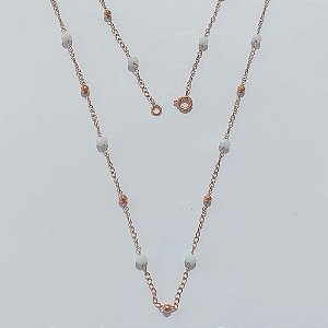 GARGANTILHA NO BRUTO PRONTA PARA O BANHO(CX152) - GARGANTILHA 60CM COM ESFERAS E MIÇANGAS - PESO 4,2GR - BRU27069