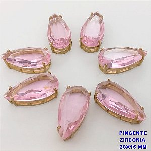 PINGENTE NO BRUTO PRONTO PARA O BANHO -(CX122) PINGENTE EM ZIRCONIA FUSION(CRAQUELADA) COM BASE EM ALTA FUSÃO 28X16MM - PESO 5.9GR - COMPOSIÇÃO 100% LATÃO - BRU25958