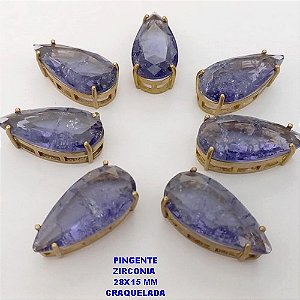 PINGENTE NO BRUTO PRONTO PARA O BANHO -(CX122) PINGENTE EM ZIRCONIA FUSION(CRAQUELADA) COM BASE EM ALTA FUSÃO 28X16MM - PESO 5.9GR - COMPOSIÇÃO 100% LATÃO - BRU25959