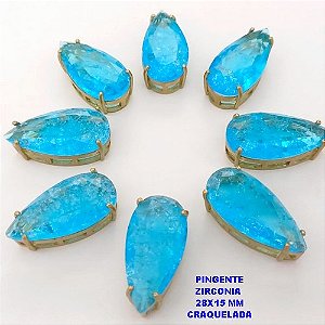 PINGENTE NO BRUTO PRONTO PARA O BANHO -(CX122) PINGENTE EM ZIRCONIA FUSION(CRAQUELADA) COM BASE EM ALTA FUSÃO 28X16MM - PESO 5.9GR - COMPOSIÇÃO 100% LATÃO - BRU25960