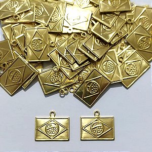 ACESSÓRIO NO BRUTO PRONTO PARA O BANHO - (1068) BANDEIRA DO BRASIL 10X15MM - PESO 1GR - COMPOSIÇÃO 100% LATÃO- BRU27089