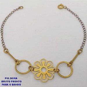 PULSEIRA NO BRUTO PRONTO PARA O BANHO -(CX186) PULSEIRA SIMPLES E DELICADA 18CM (PESO 1.8GR - BRU25968